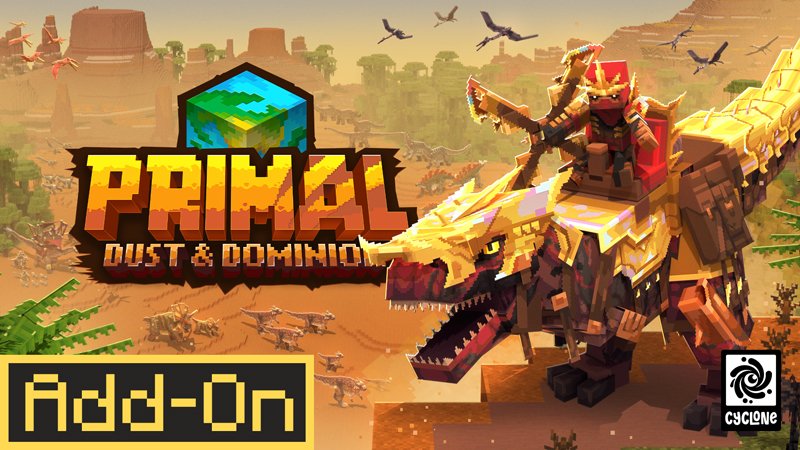 🦖 Primal Overworld Add-On – عالم الديناصورات والبوسات في Minecraft Bedrock